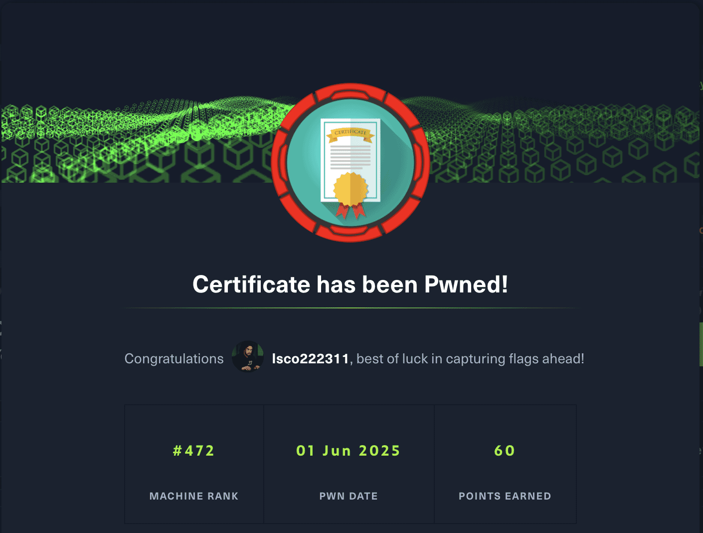 Certificate